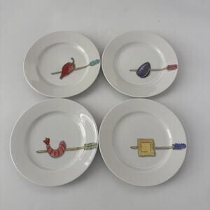 Crate & Barrel Nancy Green Tidbits Appetizer Plates Set of 4 Replacement JAPAN